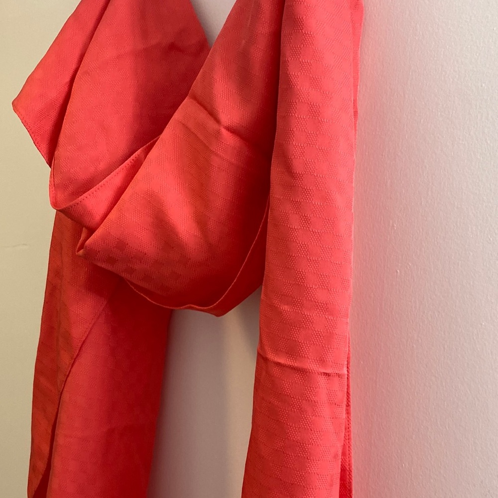 Orange linen scarf with tassel ends never used